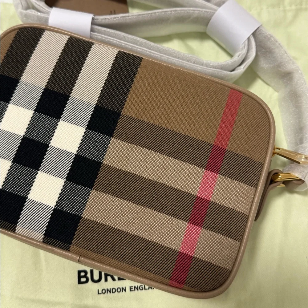 Burberry Beige Check Crossbody  Bag - Picture 2 of 11